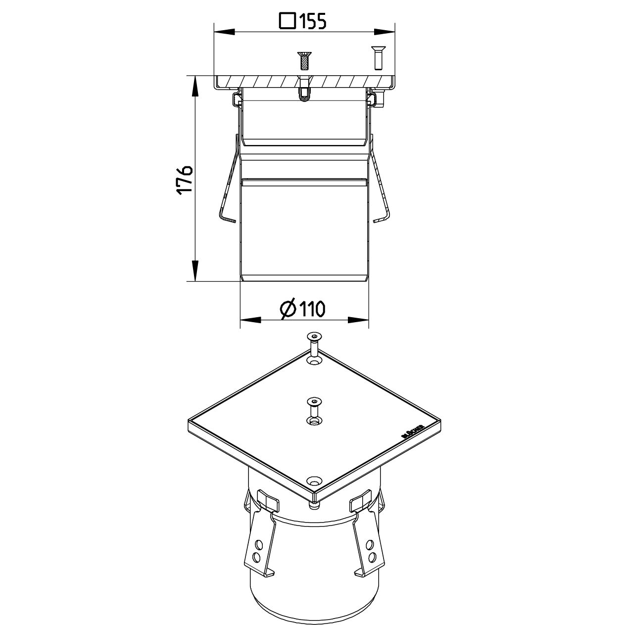 Line Drawing - Rodding eye-No membrane-155