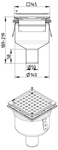 Line Drawing - Drain-No membrane-145