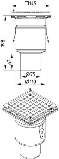 Line Drawing - Drain-No membrane-145