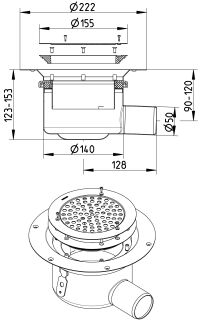 Line Drawing - Drain-Vinyl-155