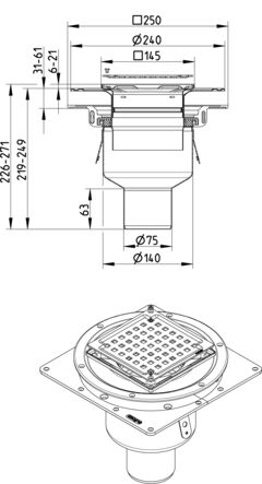 Line Drawing - Drain-Liquid membrane-145