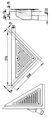 Line Drawing - Drain-Liquid membrane-Triangular