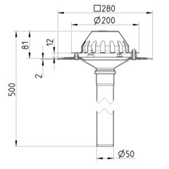 Line Drawing - Drain for gravity-single ply membrane