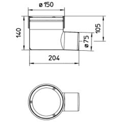 Line Drawing - Marine-lower part-welding sleeve-steel