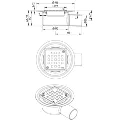 Line Drawing - Marine cabin drain-97