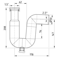 Line Drawing - Water trap-handwash