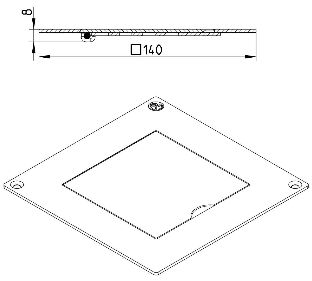 Line Drawing - Grating-Drain-145