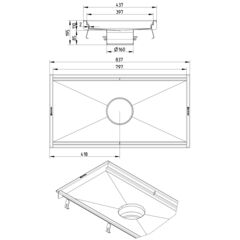 Line Drawing - Kitchen channel-No membrane