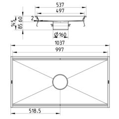 Line Drawing - Kitchen channel-No membrane