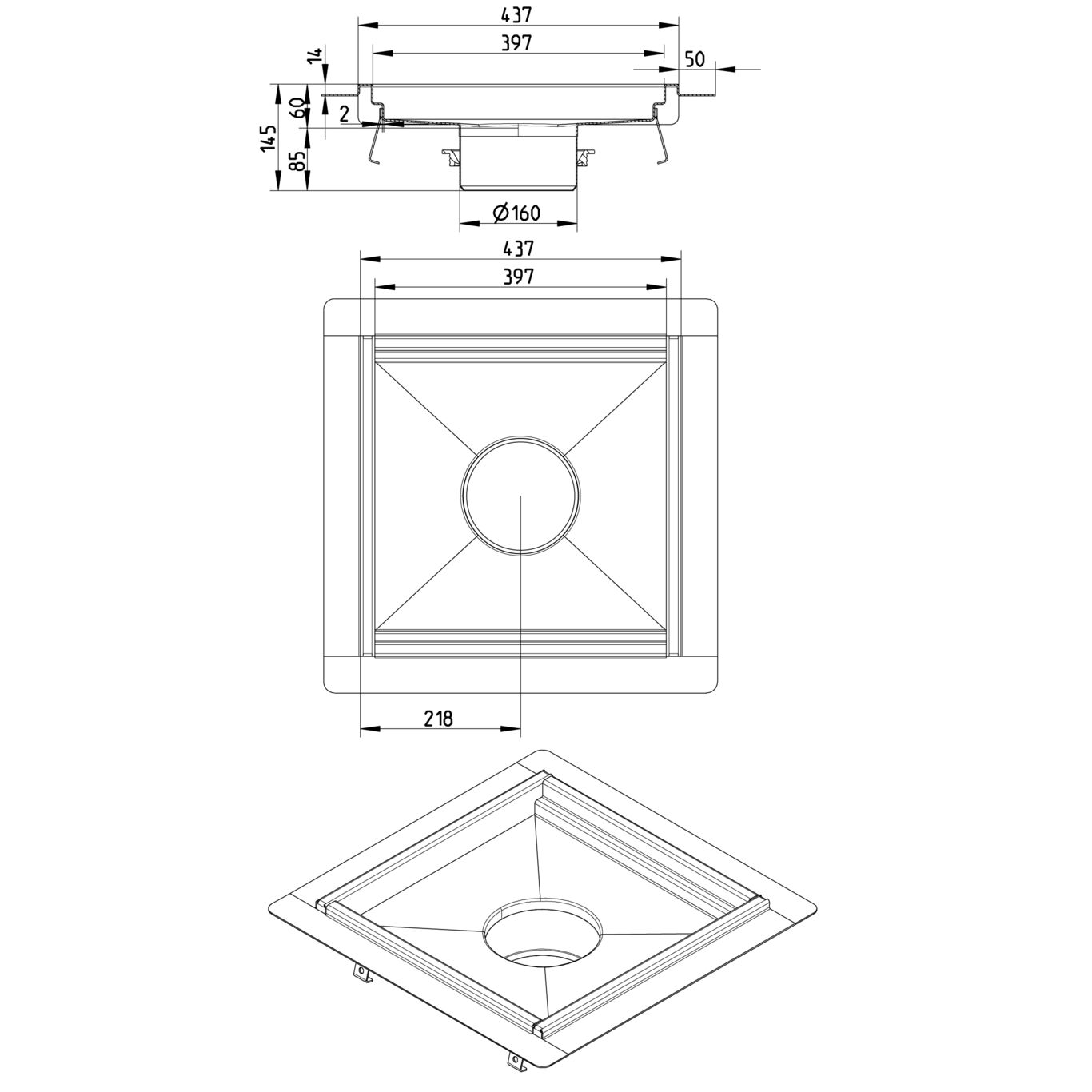 Line Drawing - Kitchen channel-Liquid membrane