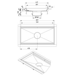 Line Drawing - Kitchen channel-Liquid membrane