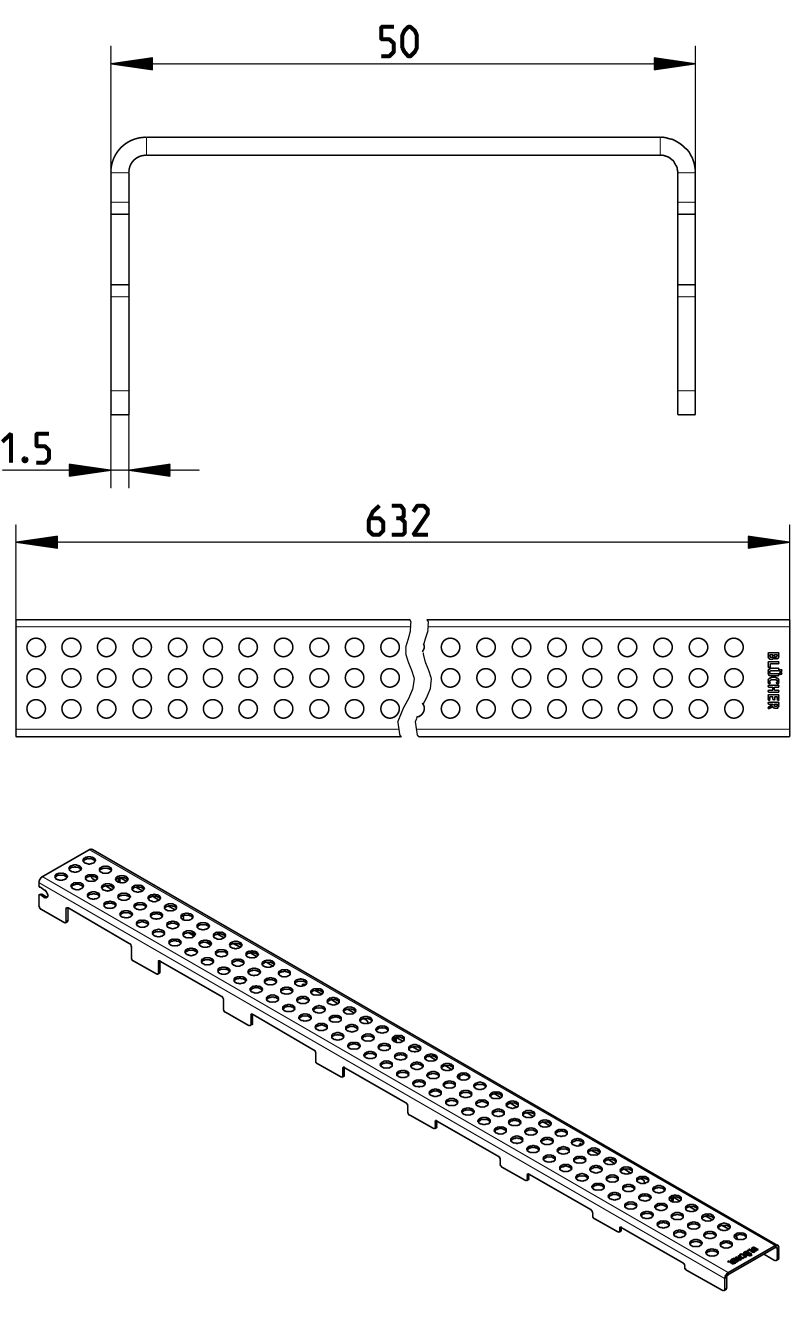 Line Drawing - Grating-WaterLine channel