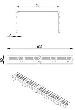 Line Drawing - Grating-WaterLine channel