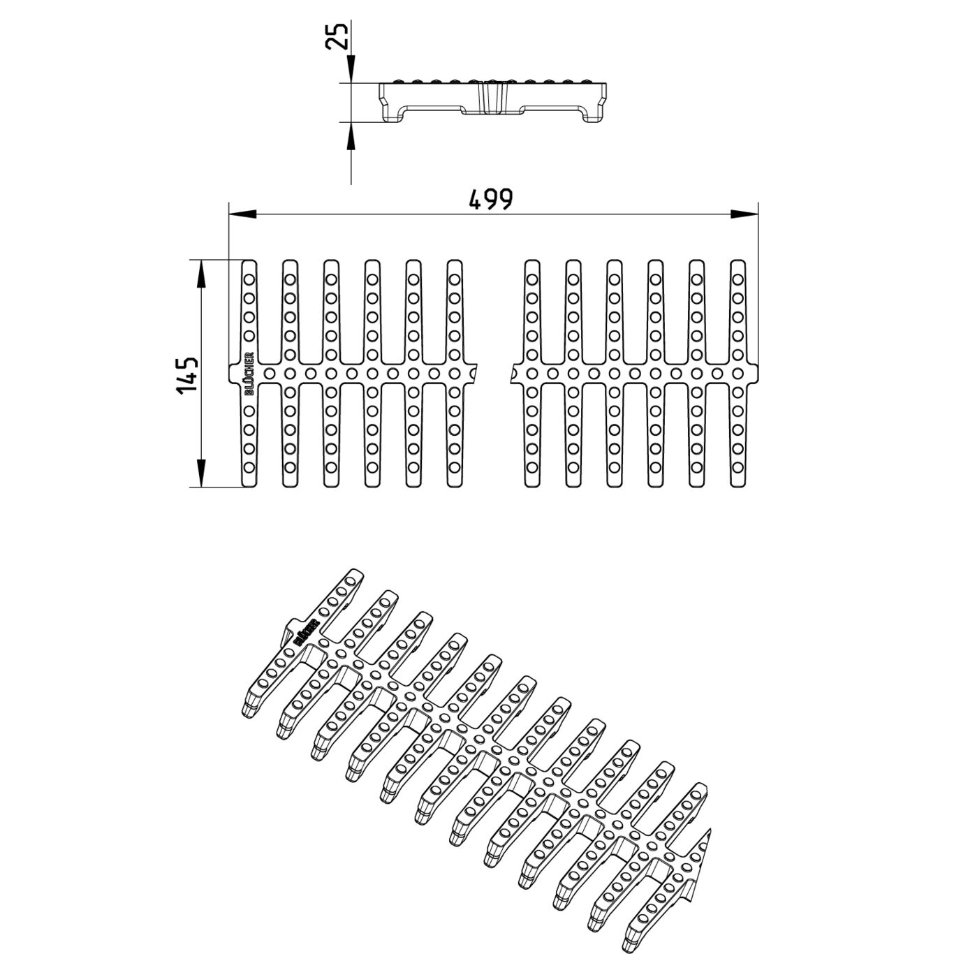 Line Drawing - Grating-Channel-150