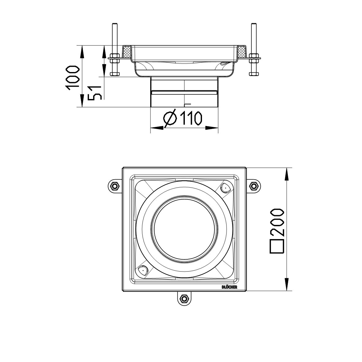 Line Drawing - Upper part-No membrane-200