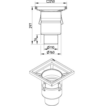 Line Drawing - Drain-No membrane-250