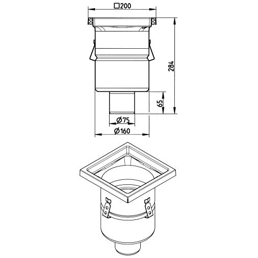 Line Drawing - Drain-No membrane-200