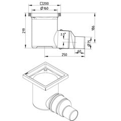 Line Drawing - Drain-No membrane-200