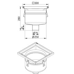 Line Drawing - Drain-No membrane-300