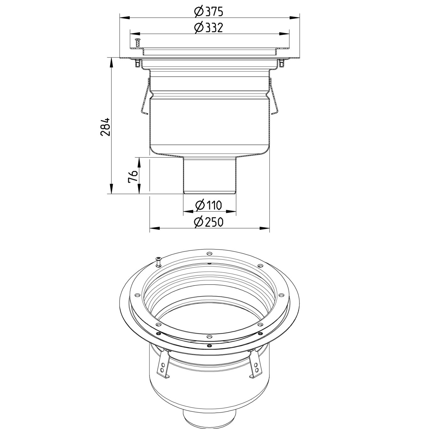 Line Drawing - Drain-Vinyl-332