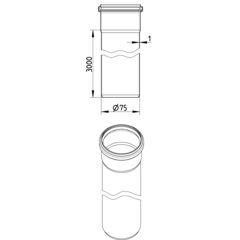 Line Drawing - Straight pipe