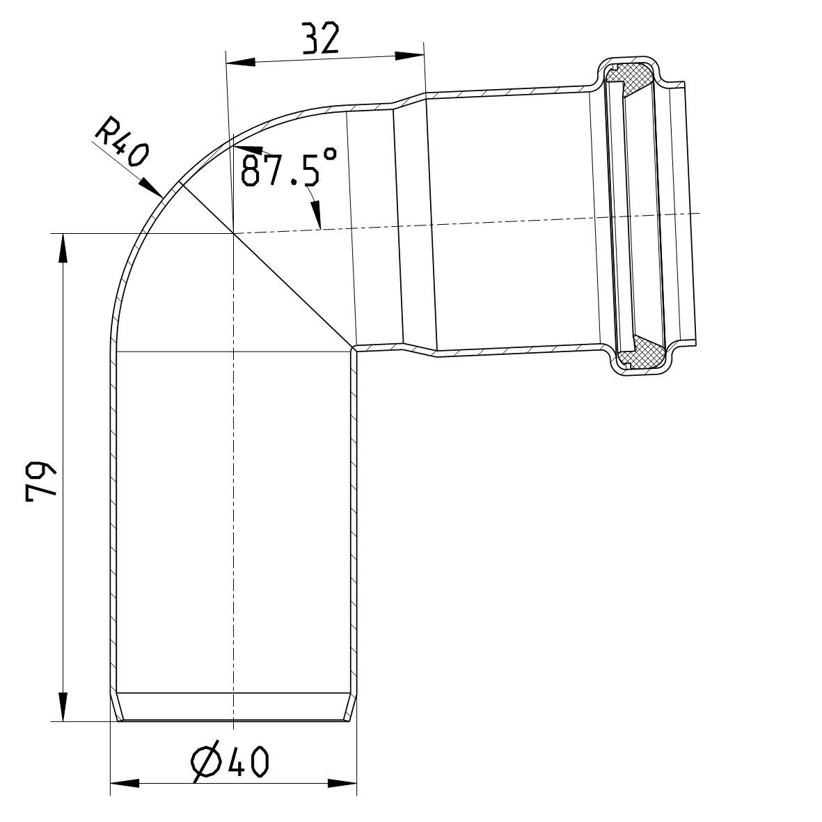 Line Drawing - Bend-87.5