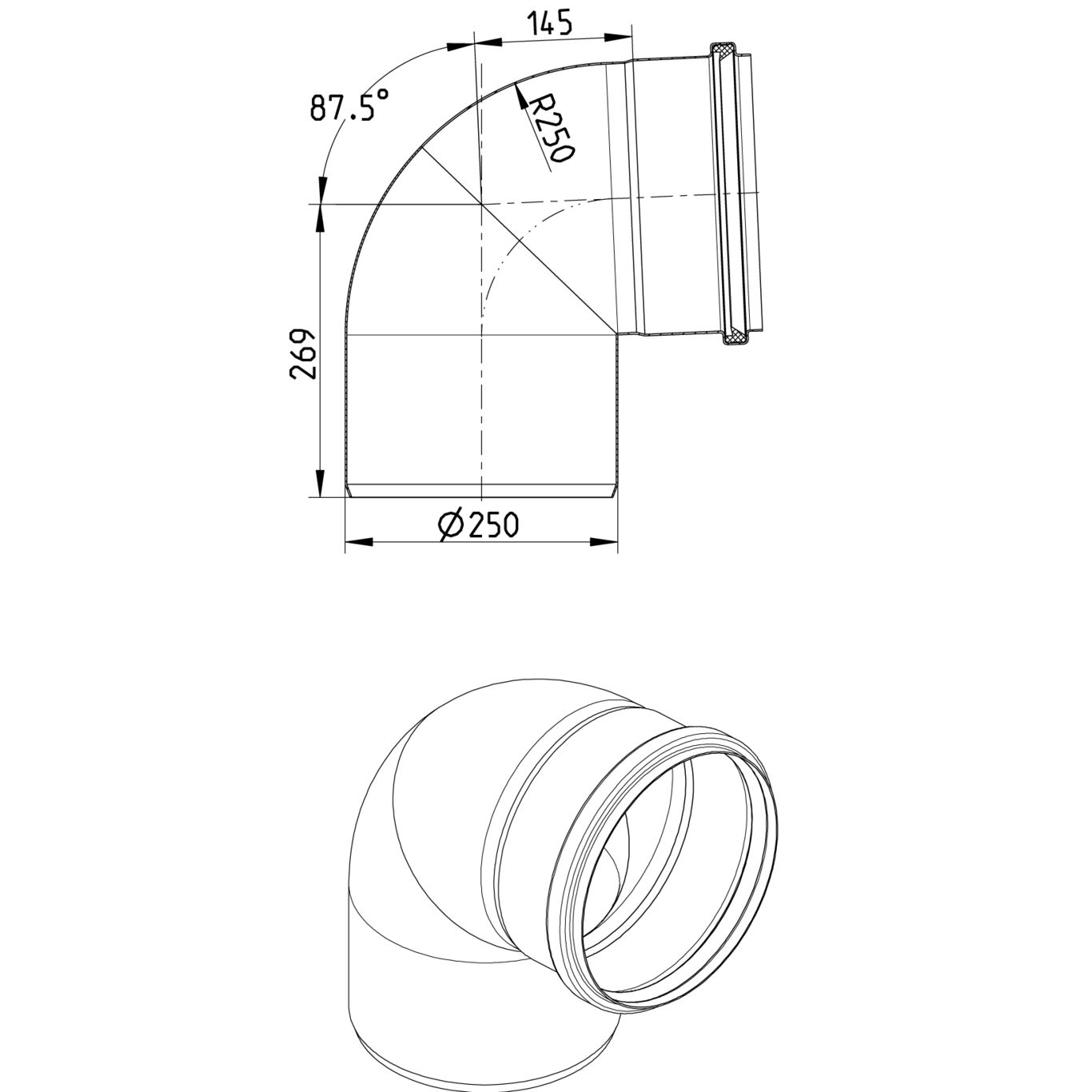 Line Drawing - Bend-87.5