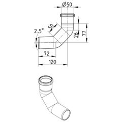 Line Drawing - Bend-87.5-long radius