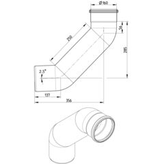 Line Drawing - Bend-87.5-long radius