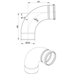 Line Drawing - Bend-87.5-large radius