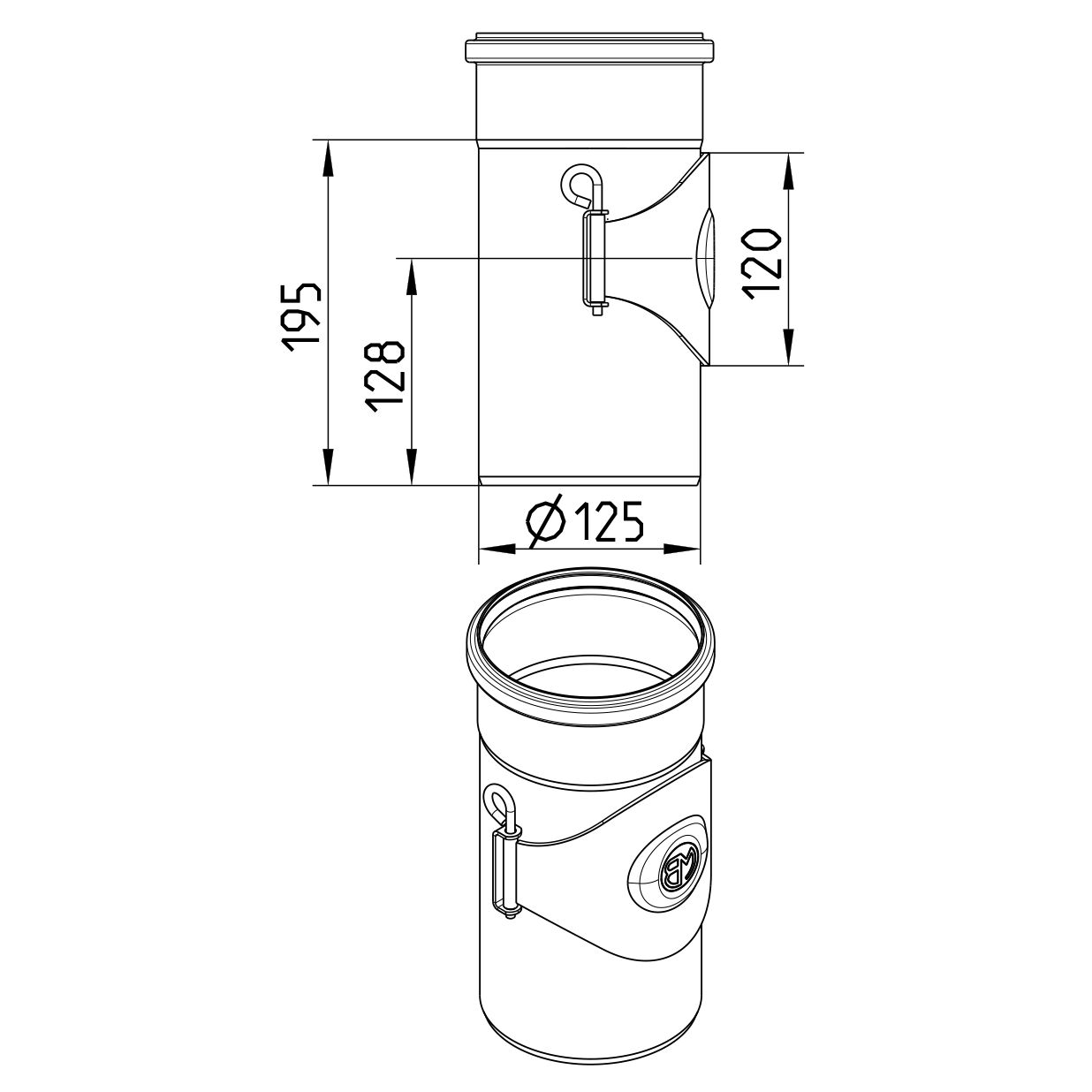 Line Drawing - Straight pipe-access