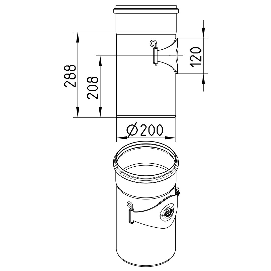 Line Drawing - Straight pipe-access