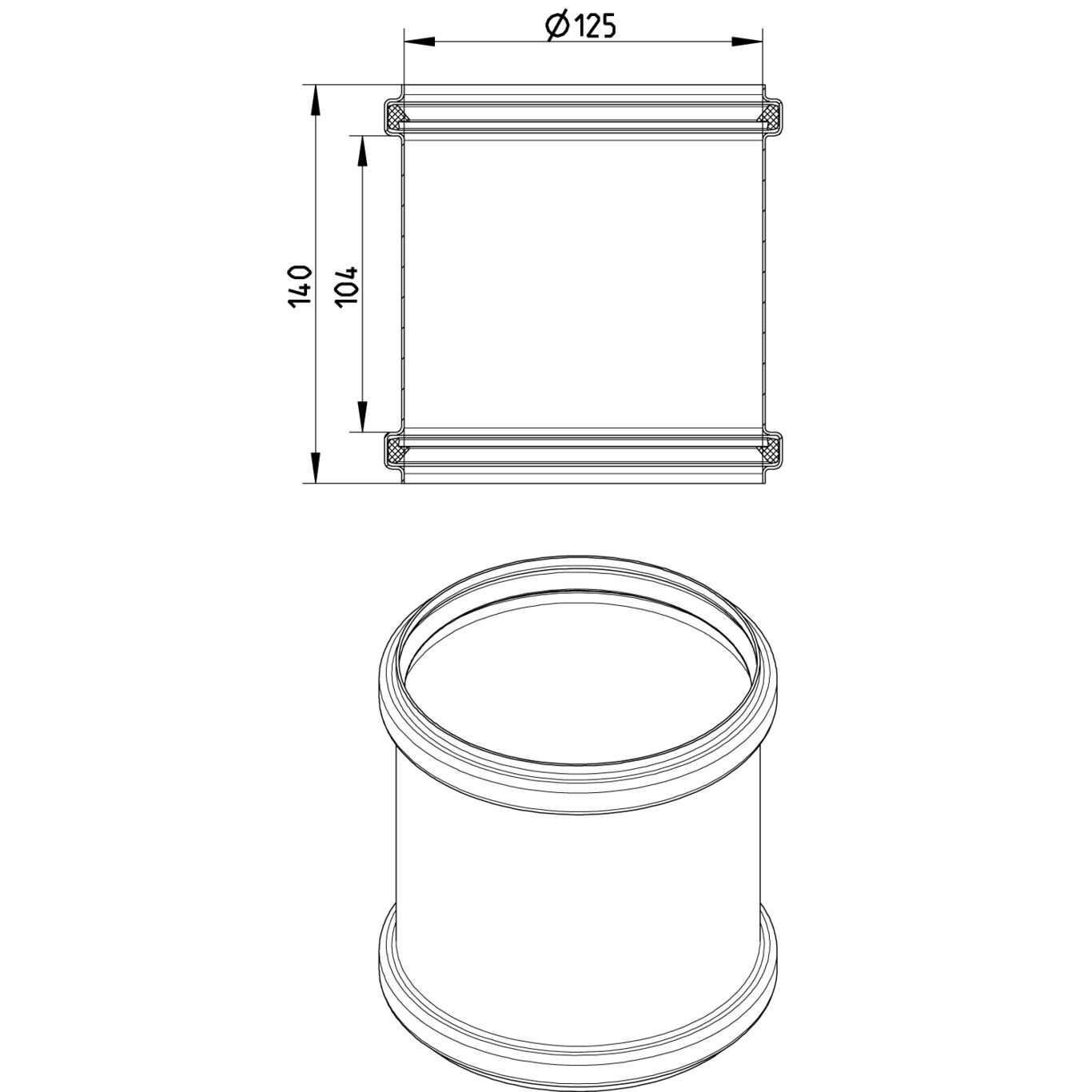 Line Drawing - Double slip coupling