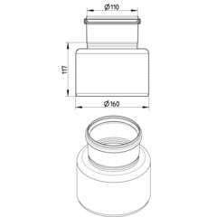 Line Drawing - Increaser-concentric