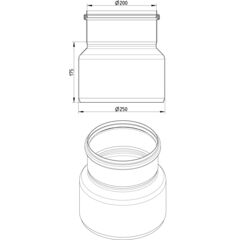 Line Drawing - Increaser-concentric