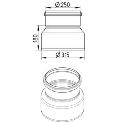 Line Drawing - Increaser-concentric