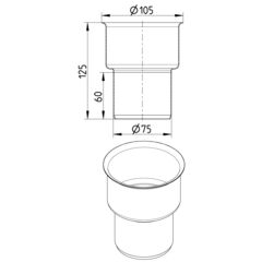 Line Drawing - Adaptor-clay-PVC-cast iron