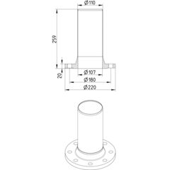 Line Drawing - Adaptor-flange-DIN