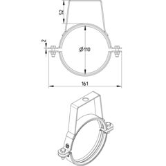 Line Drawing - Pipe hanger-EPDM-bracket