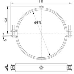 Line Drawing - Pipe hanger-EPDM-galvanized